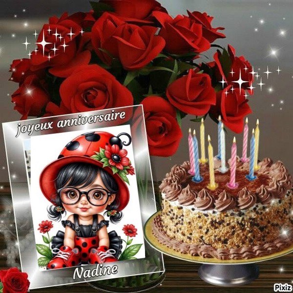 cadeau offert, joyeux anniversaire Nadine